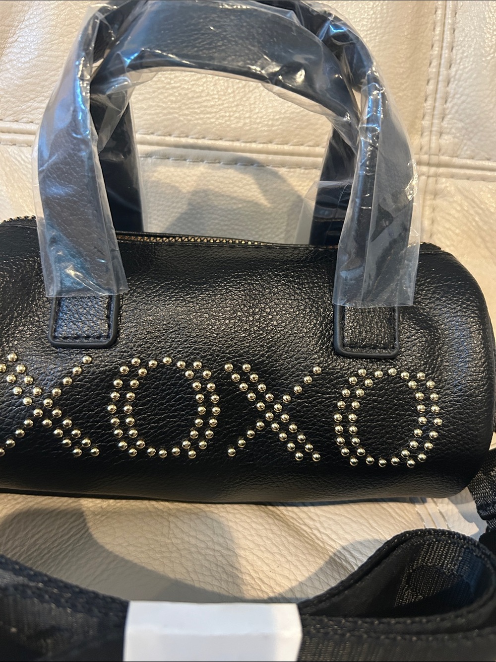 XOXO Black Mini Barrel Bag with Studded Logo - Picture 3 of 4